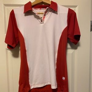 Maggie Lane pink golf shirt